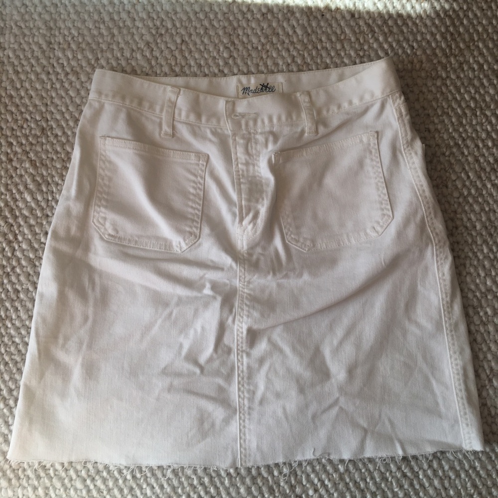 Madewell white denim mini skirt size 29